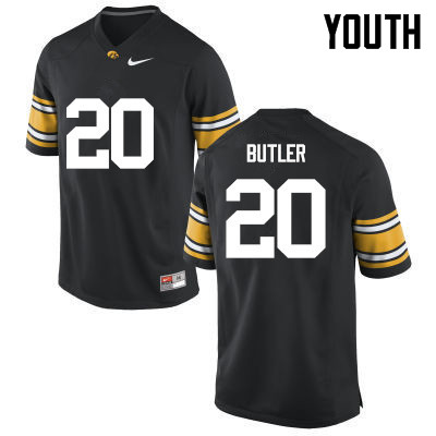 Youth Iowa Hawkeyes #20 James Butler College Football Jerseys-Black